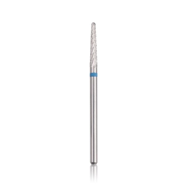 HEAD Karbidinis antgaliukas medžiagos nuėmimui „kūgis“, mėlynas, L-14,0 mm., Ø2,3 mm