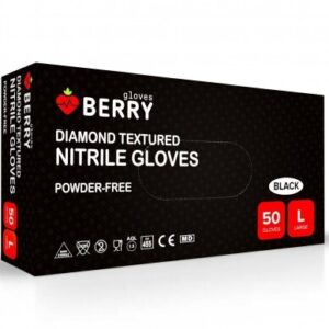 Vienkartinės pirštinės BERRY juodos L (100 vnt.)