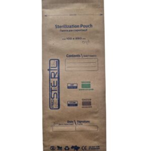 ProSteril  sterilizaciniai vokai 100x250 mm rudi  be vidinių indikatorių. (100vnt.) [S1025B]